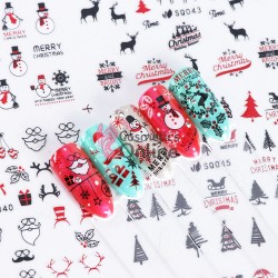 Stickere 3D Combinate  3DA40 Craciun, Om de zapada, Reni, set de 6 folii Metalizate